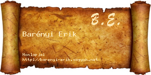 Barényi Erik névjegykártya