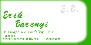 erik barenyi business card